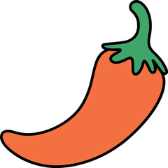 Spicy red chili pepper vector illustration fresh ingredient vector Hand drawn