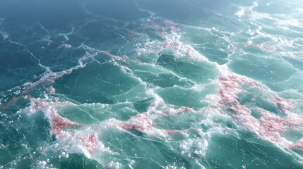 Teal Marble Stone Texture with Pink Veins in Cinematic HDR