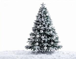 christmas tree with snow
