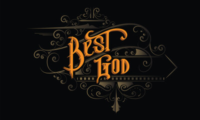 BEST GOD lettering custom style design