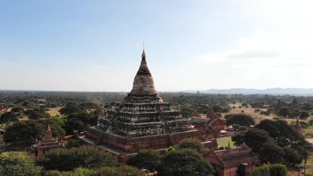 Ananda temple rises majestically above the bagan plains in myanmar