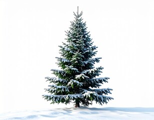 christmas tree on snow