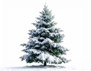 christmas tree in snow