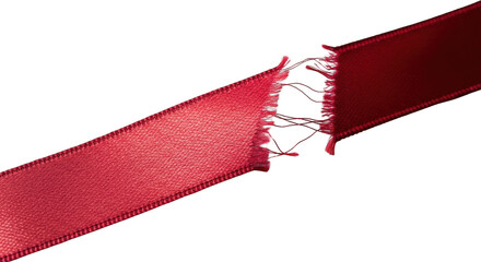 Torn Red Satin Ribbon Detail.