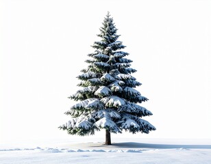 christmas tree with snow