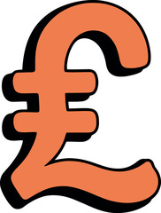 Obraz premium British pound sterling symbol 3d illustration finance concept vector Hand drawn