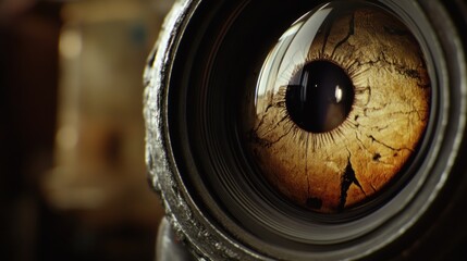 Close-up camera lens eye