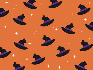 Cute Halloween background with haunted house, ghosts and graveyard