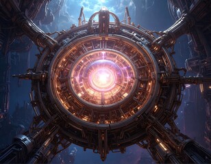 Obraz premium A Cosmic Stellar Engine's Grand Portal
