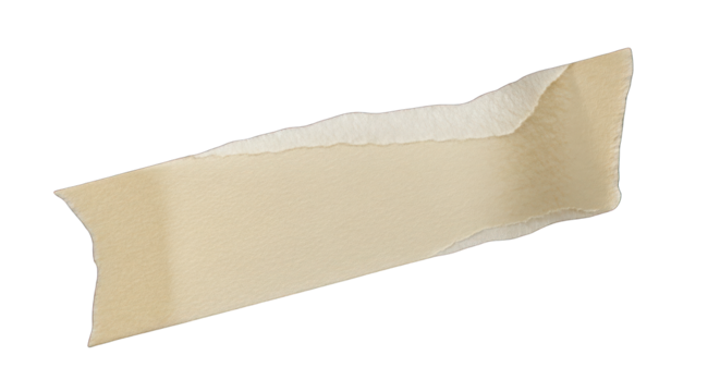 Torn Beige Paper Strip with Rough Edges Texture.