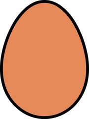 Simple orange egg icon isolated on for food and easter themes vector Hand drawn
