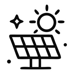 Renewable energy concept with solar panel gleaming under sun and star ideal for ecofriendly, sustainable energy and environmentalrelated designs.