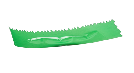 Empty Green Candy Wrapper with Jagged Edges.