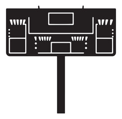 Vector illustration of an electronic scoreboard with a minimalist and monochromatic design