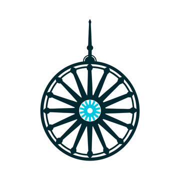Jagannath Rath Yatra Chariot Wheel Illustration Rath Yatra Chariot wheel with spokes radiating from a central hub inspired by Jagannath&rsquo;s rath