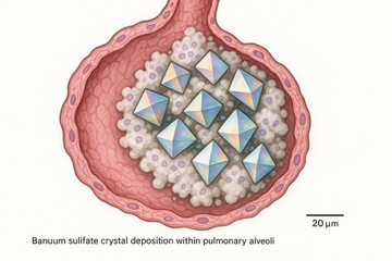 Barium Sulfate Crystal Deposition in Pulmonary Alveoli