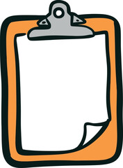 Hand drawn clipboard with blank paper note for ideas and tasks vector Hand drawn