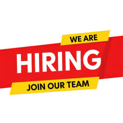 We are hiring join our team banner isolated on transparent background
