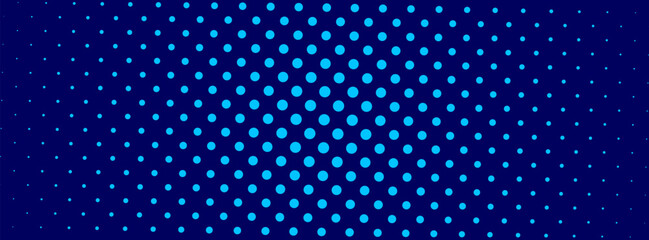 Halftone gradient pattern vertical vector illustration. Blue dotted halftone texture. Pop Art light blue dots halftone, dark blue Background. Background of Art.