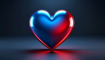 A vibrant, glossy heart in dual color