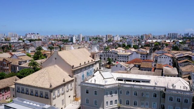 Aerial view of the historic pelourinho district in salvador, bahia, brazil