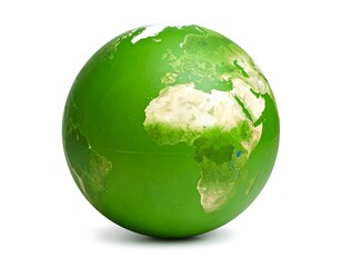 A vibrant green globe, continents in relief