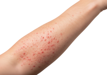 Skin Condition Treatment, Arm, Healthcare Clinic, Photo on Transparent Background, Clinical Setting, Close-up View, Dermatology Focus