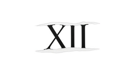 Roman Numeral XII with Snow Winter Concept.