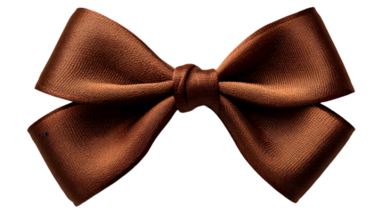 Charming brown bow tie isolated on transparent background PNG
