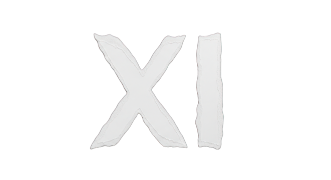 Textured Roman Numeral XI Isolated on White. - Powered by Adobe