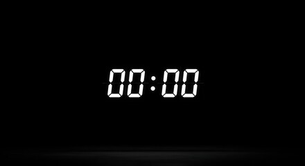 White Digital Clock Showing Zero Time in Black Background