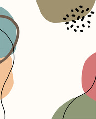 Abstract shapes composition with lines and color blocks