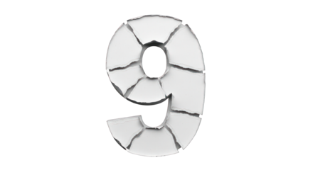 Fractured Number Nine: A Broken Numerical Representation.