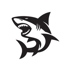Naklejka premium Shark Silhouette Logo Icon Illustration