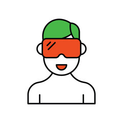 Virtual Reality icon with white background vector stock illustration