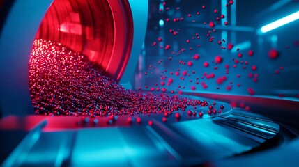 Atomic layer deposition coating nanoparticles a vacuum chamber