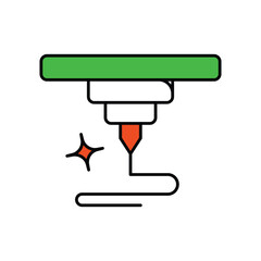 3D Printing icon with white background vector stock illustration