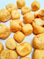 A Pile of Crispy and Savory Indonesian Mackerel Fish Snacks on a White Background