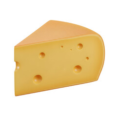 Wedge of Swiss Cheese with Holes Isolated on Black Background food dairy