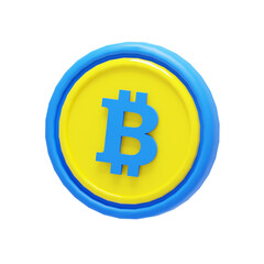 Bitcoin 3D Illustration Cryptocurrency Icon PNG Transparent