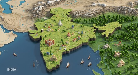 India map 3 d model