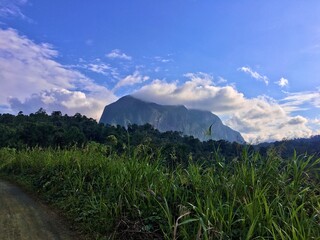 Karst hills in the Meratus mountain forest, Tropical Rainforest of Borneo, Indonesia.