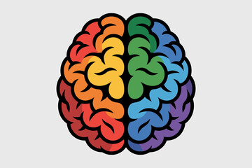 Colorful Human Brain Illustration Representing Creativity Learning and Diversity in Thought Processes for Educational and Medical Purposes