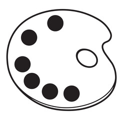 Fototapeta premium Simple black and white palette with paint spots for art design and creative projects