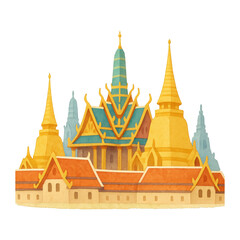 Obraz premium PNG Colorful Thai temple illustration.