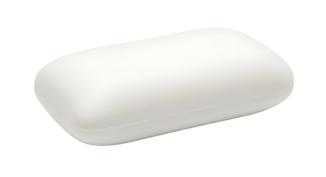 Close-up of one white chewing gum pellet with a smooth texture, presented as a plain object on an isolated white background