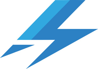 Abstract Blue Lightning Bolt Design