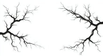 Fototapeta premium Intricate Geometric Nature Frame Featuring Interconnected Tree Branches, Leaves, and Roots - Ideal for Eco-Inspired Design, Nature-Themed Illustrations, and Environmental Concepts