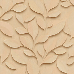 Elegant Seamless Linear Leaves Pattern with Organic Shapes, Texture Contrast, and Natural Rhythm on a Modern White Background