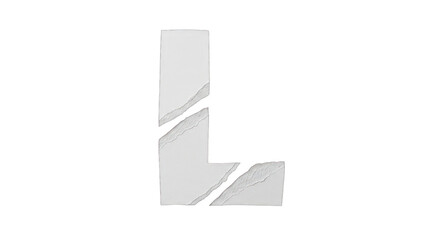 Torn Paper Letter L Illustration.